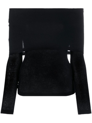 

Ribbed-knit off-shoulder top, Burberry Ribbed-knit off-shoulder top