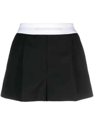 

Logo-waistband wool shorts, Alexander Wang Logo-waistband wool shorts