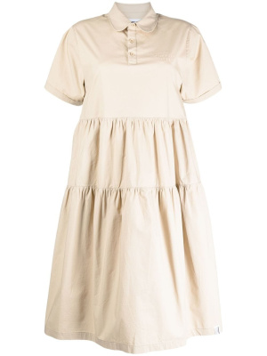 

Short-sleeved tiered midi dress, CHOCOOLATE Short-sleeved tiered midi dress