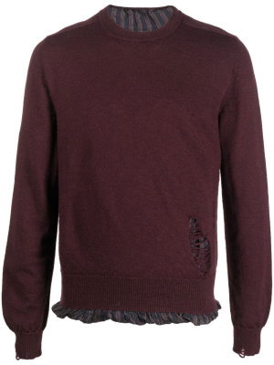

Ripped-detail long-sleeve jumper, Maison Margiela Ripped-detail long-sleeve jumper