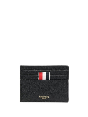 

Logo-debossed grained leather cardholder, Thom Browne Logo-debossed grained leather cardholder
