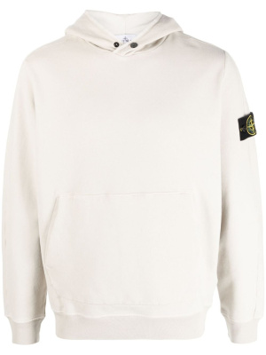 

Logo-patch cotton hoodie, Stone Island Logo-patch cotton hoodie
