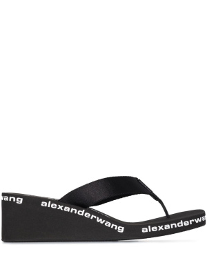 

Logo-print wedge flip flops, Alexander Wang Logo-print wedge flip flops