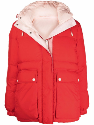 

Logo-print padded coat, Yves Salomon Logo-print padded coat