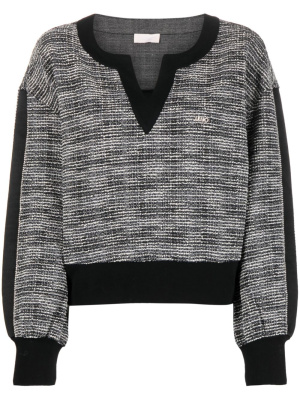 

Bouclé-panel long-sleeved jumper, LIU JO Bouclé-panel long-sleeved jumper