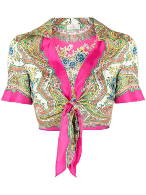 

Paisley-print tied shirt, ETRO Paisley-print tied shirt