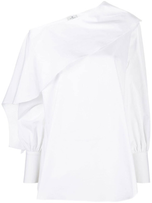 

One-shoulder long-sleeved blouse, ETRO One-shoulder long-sleeved blouse
