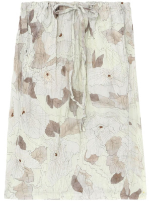 

Leaf-print drawstring-waist skirt, Lemaire Leaf-print drawstring-waist skirt