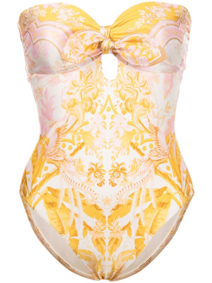 

Lyre Keyhole Tie-Front swimsuit, ZIMMERMANN Lyre Keyhole Tie-Front swimsuit