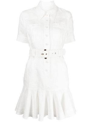 

Tiggy belted ruffled shirtdress, ZIMMERMANN Tiggy belted ruffled shirtdress