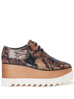

Elyse 80mm python-print platform oxfords, Stella McCartney Elyse 80mm python-print platform oxfords