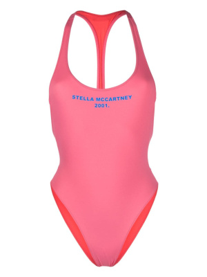

Logo-print cut-out swimsuit, Stella McCartney Logo-print cut-out swimsuit