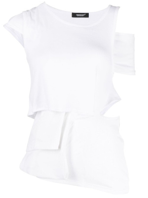 

Asymmetric layered cotton tank top, Undercover Asymmetric layered cotton tank top
