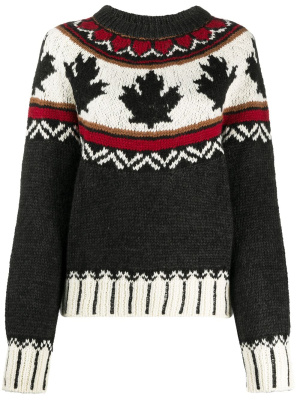 

Intarsia-knit long-sleeve jumper, Dsquared2 Intarsia-knit long-sleeve jumper