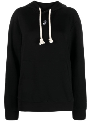 

Logo-embroidered cotton blend hoodie, JW Anderson Logo-embroidered cotton blend hoodie