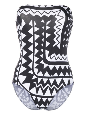 

Totem geometric-print strapless swimsuit, ERES Totem geometric-print strapless swimsuit