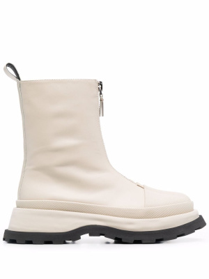 

Leather front-zip ankle boots, Jil Sander Leather front-zip ankle boots