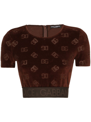 

Monogram-jacquard chenille T-shirt, Dolce & Gabbana Monogram-jacquard chenille T-shirt