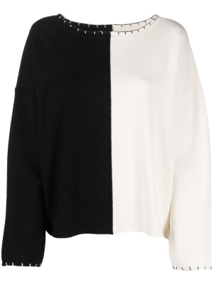 

Two-tone crew-neck jumper, TWINSET Two-tone crew-neck jumper