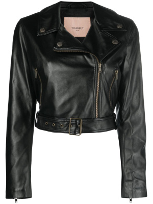 

Zip-up biker jacket, TWINSET Zip-up biker jacket