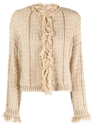 

Metallic-threading fringed cardigan, TWINSET Metallic-threading fringed cardigan