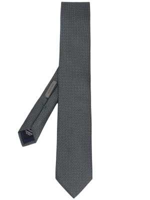 

Geometric-embroidered silk tie, Corneliani Geometric-embroidered silk tie
