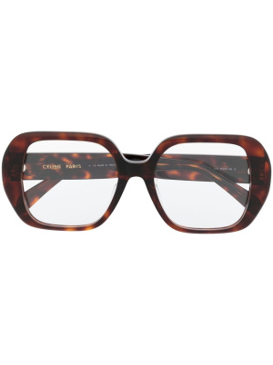 

Tortoiseshell logo-arm glasses, Celine Eyewear Tortoiseshell logo-arm glasses