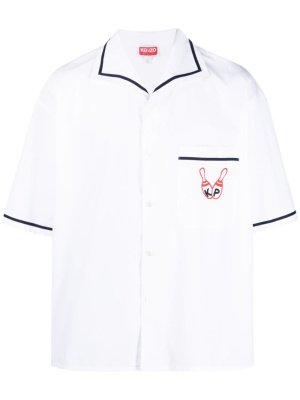 

Bowling Elephant-embroidered poplin shirt, Kenzo Bowling Elephant-embroidered poplin shirt