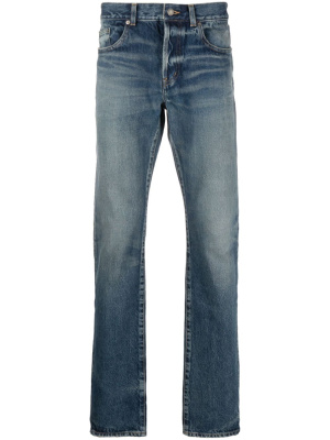 

Stonewashed straight-leg jeans, Saint Laurent Stonewashed straight-leg jeans