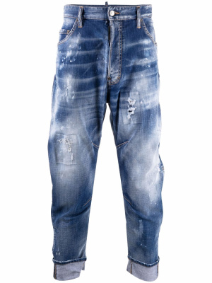 

Distressed logo-print jeans, Dsquared2 Distressed logo-print jeans