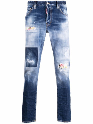 

Mid-rise distressed skinny jeans, Dsquared2 Mid-rise distressed skinny jeans