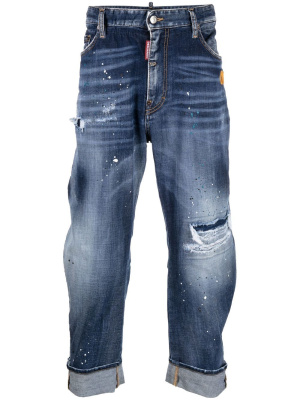 

Paint-splatter distressed cropped jeans, Dsquared2 Paint-splatter distressed cropped jeans