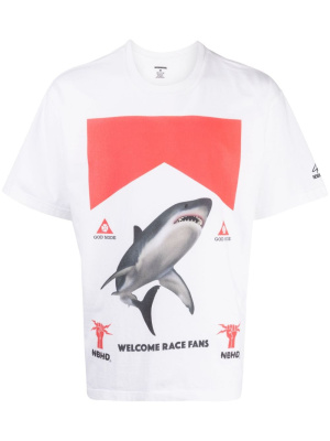 

X DSC shark-print cotton T-shirt, Neighborhood X DSC shark-print cotton T-shirt