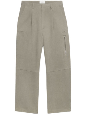 

Wide-leg virgin-wool trousers, AMI Paris Wide-leg virgin-wool trousers