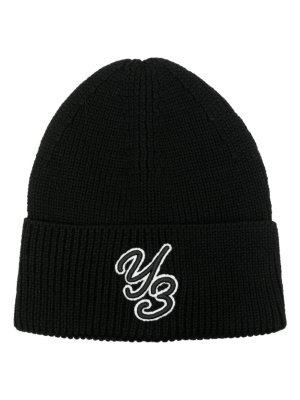 

Logo-patch wool beanie, Y-3 Logo-patch wool beanie