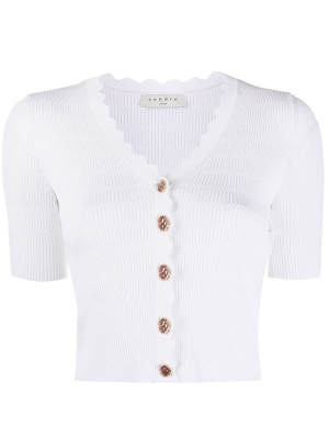 

Short-sleeve cropped cardigan, SANDRO Short-sleeve cropped cardigan