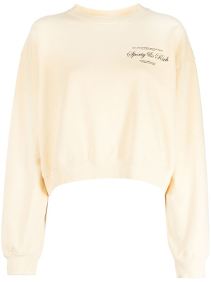 

Logo-print cotton sweatshirt, Sporty & Rich Logo-print cotton sweatshirt