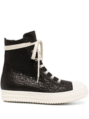 

Embossed-leather high-top sneakers, Rick Owens Embossed-leather high-top sneakers
