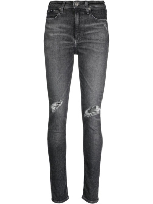 

High waist distressed jeans, Calvin Klein Jeans High waist distressed jeans