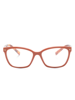 

Logo-print square-frame glasses, Prada Eyewear Logo-print square-frame glasses
