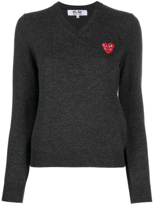 

V-neck overlapping heart top, Comme Des Garçons Play V-neck overlapping heart top