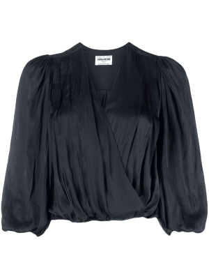 

V-neck draped satin blouse, Zadig&Voltaire V-neck draped satin blouse