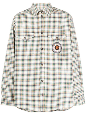 

Checked logo-patch shirt, Kenzo Checked logo-patch shirt