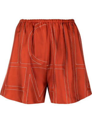 

Monogram-print silk shorts, TOTEME Monogram-print silk shorts