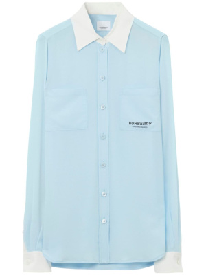 

Logo-print silk shirt, Burberry Logo-print silk shirt