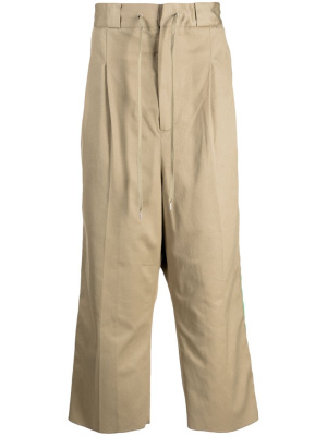 

Drawstring-waist drop-crotch trousers, Takahiromiyashita The Soloist Drawstring-waist drop-crotch trousers
