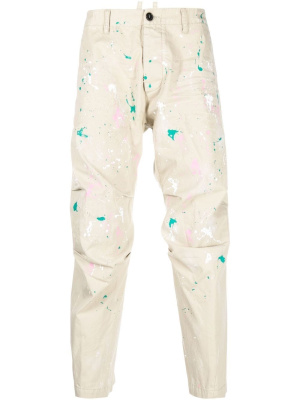 

Paint-splatter print detail trousers, Dsquared2 Paint-splatter print detail trousers