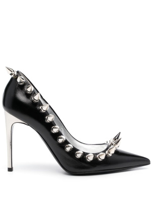 

105mm spike-embellished leather pumps, Moschino 105mm spike-embellished leather pumps