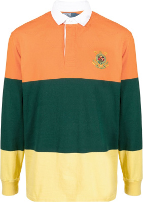 

Logo-embroidered colour-block polo shirt, Polo Ralph Lauren Logo-embroidered colour-block polo shirt