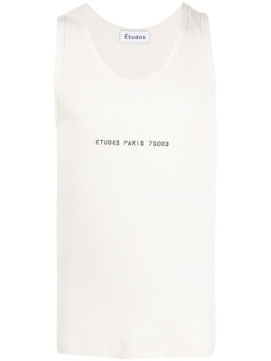 

Logo-print ribbed tank top, Etudes Logo-print ribbed tank top